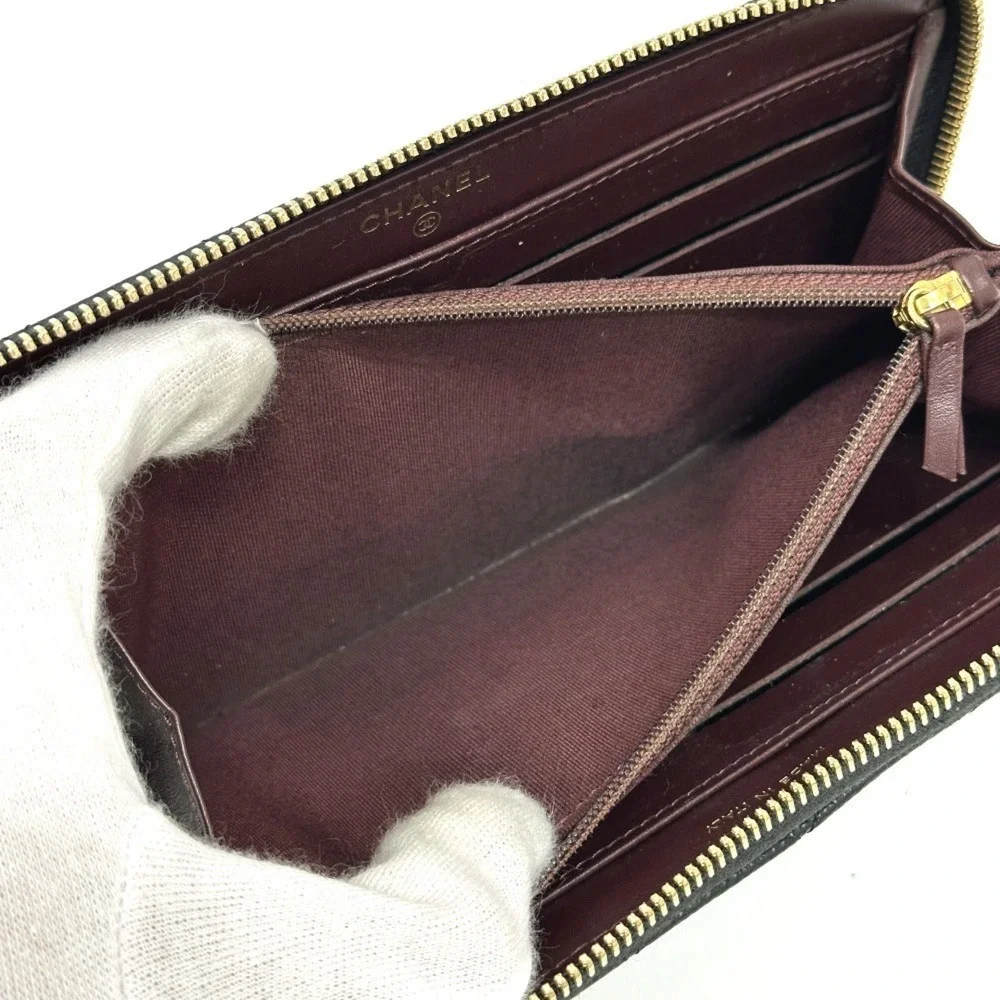 CHANEL Authentic Black Caviar Leather Logo Wallet - Picture 12 of 16